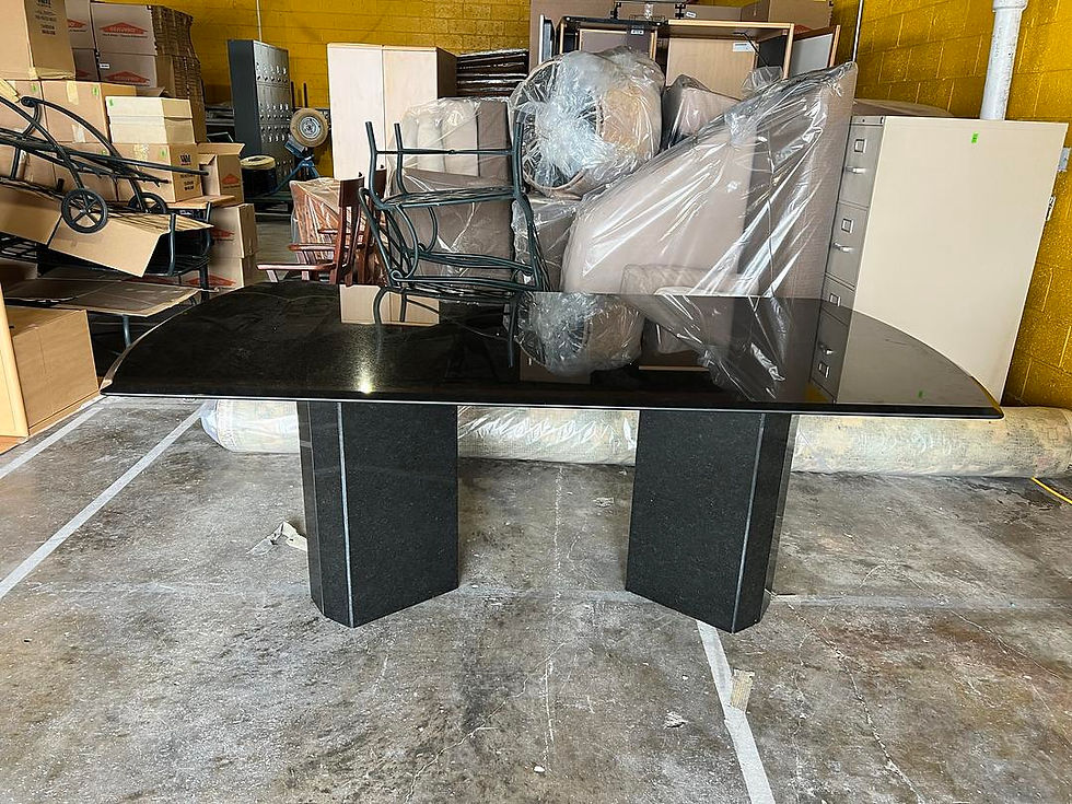 Thumbnail: Granite Dining Or Conference Table With Granite Pedestals