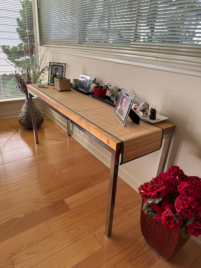 Thumbnail: Vintage Knoll Style Chrome & Butcher Block Desk Table