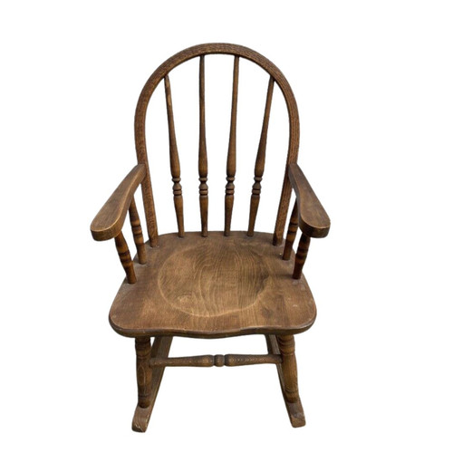 Children's Beechwood Rocking Chair Windsor Spindle Back | MyGo2Girl