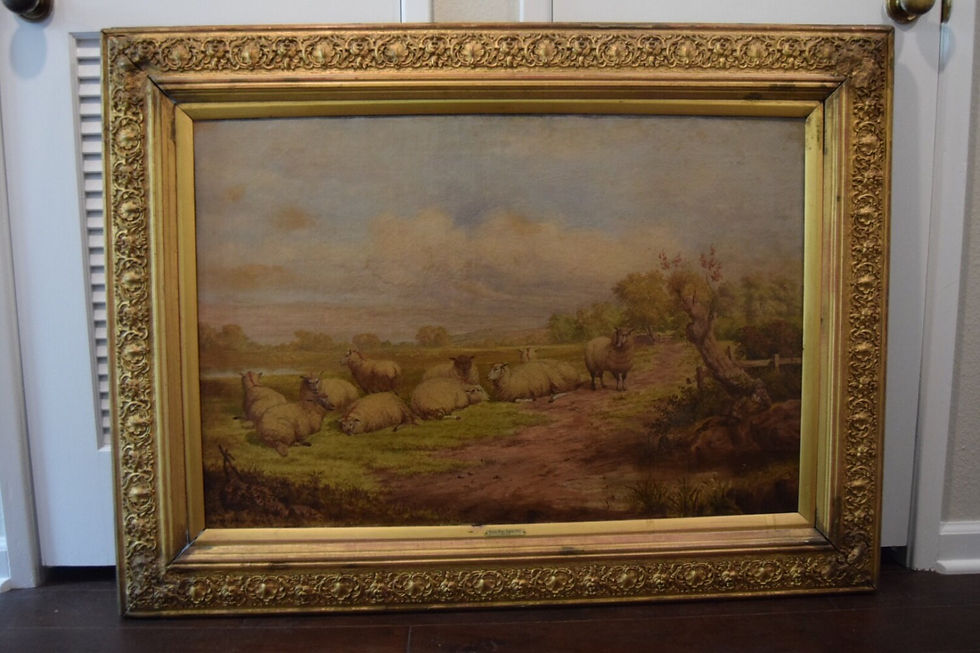Thumbnail: Antique Joseph Penn Painting English Sheep