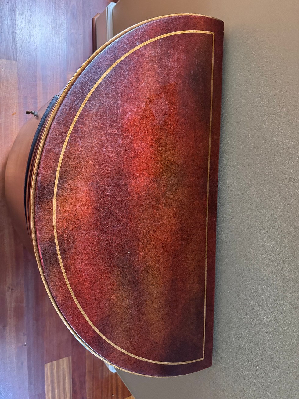 Thumbnail: Vintage Asian Inspired Chinoiserie Demilune Entry Table