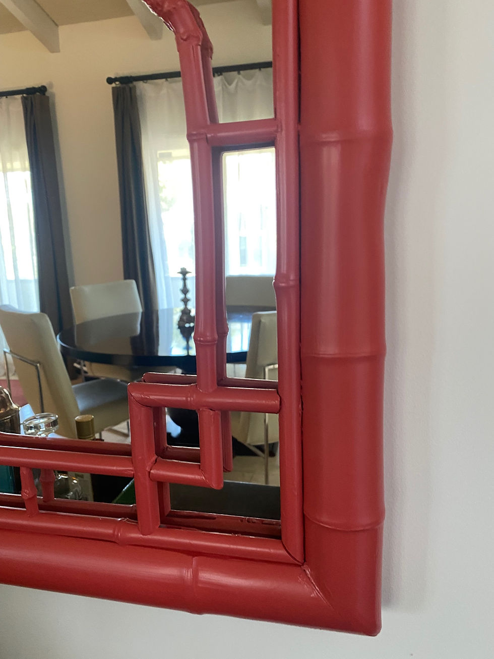 Thumbnail: Vintage Lacquered Bamboo Mirror