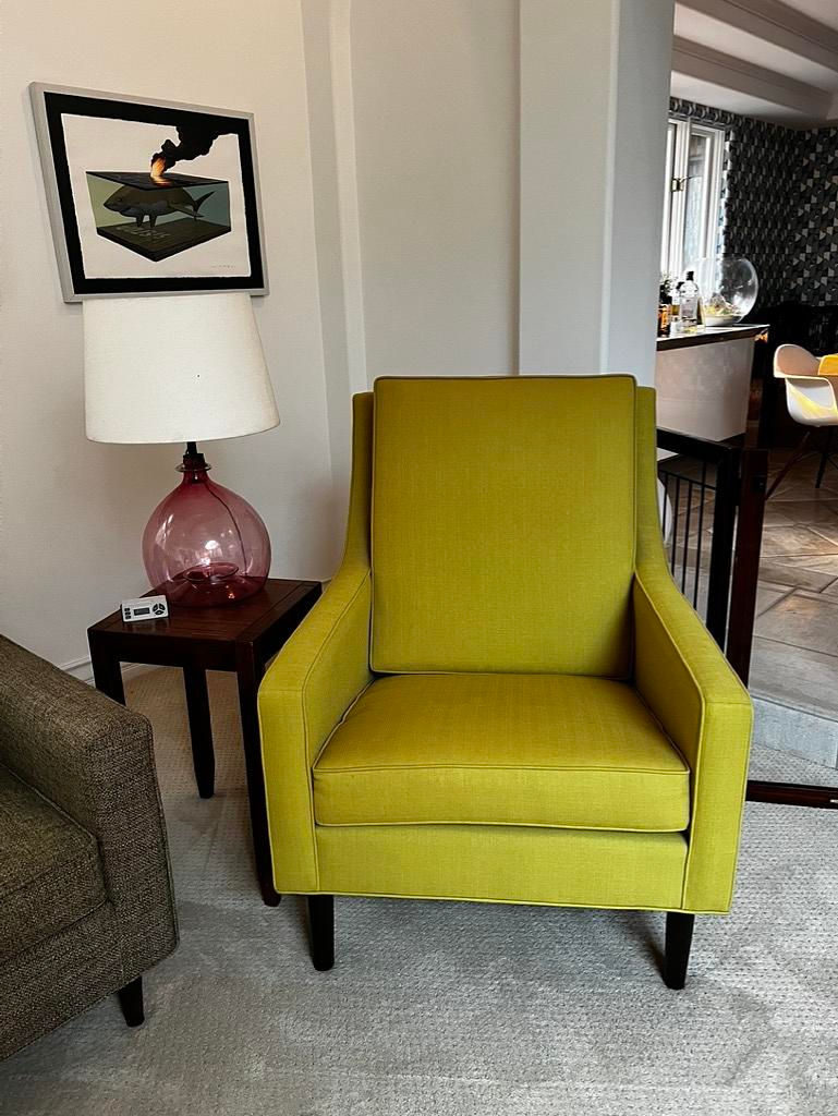 Thumbnail: Mid Century Modern Armchair In Chartreuse Color