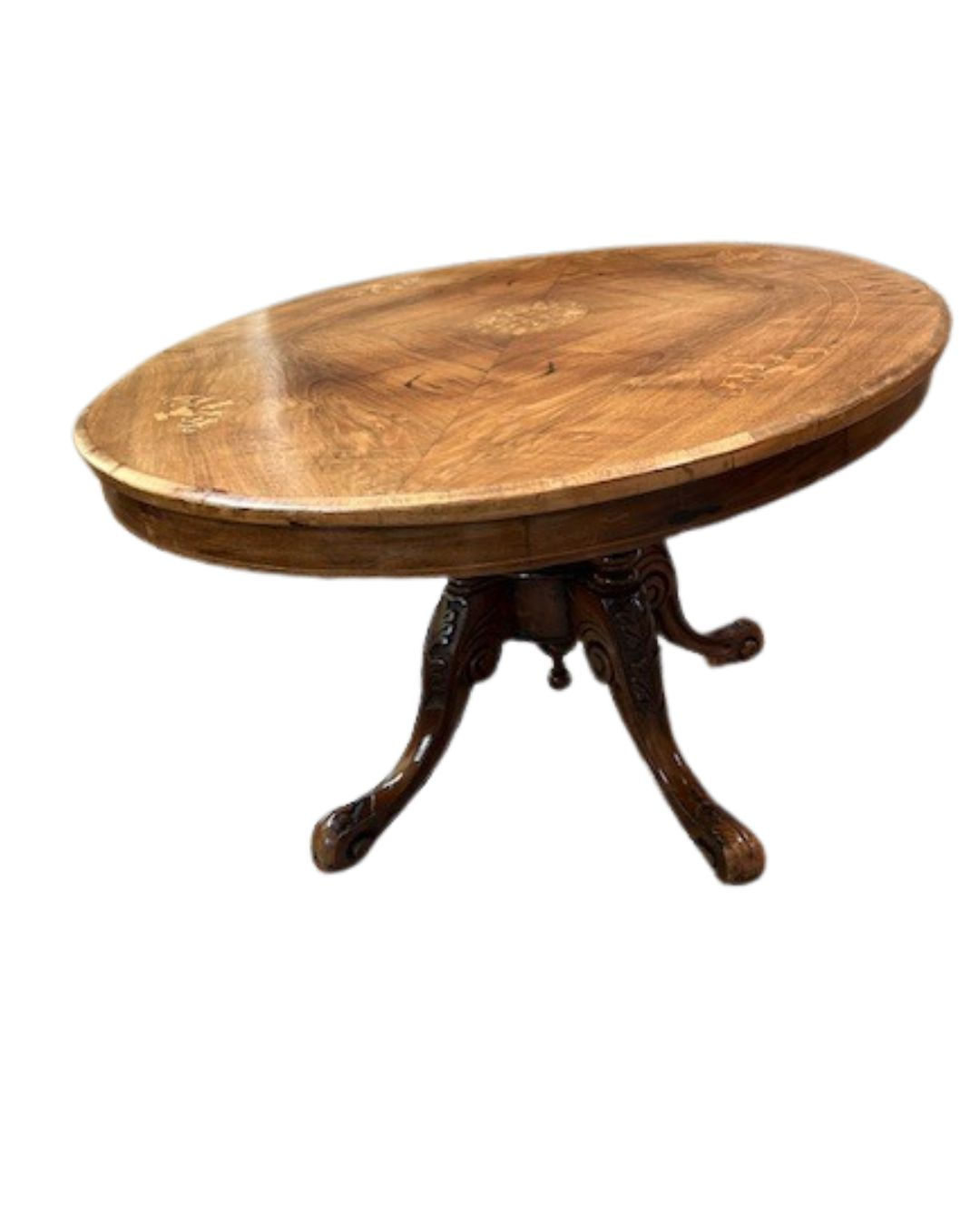 Vintage Oval Inlaid Coffee Table