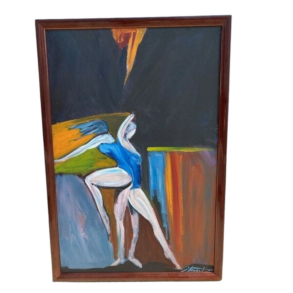 Modern Gymnast Oil Painting Girl Figure Gymnast 1991