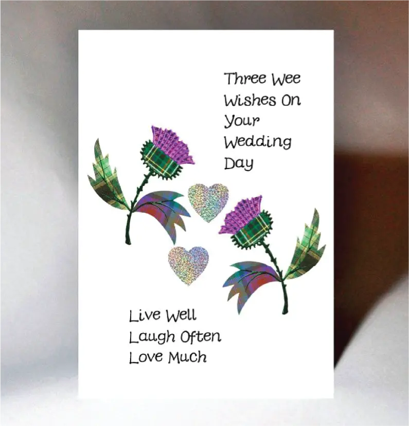 A congratulatory wedding card