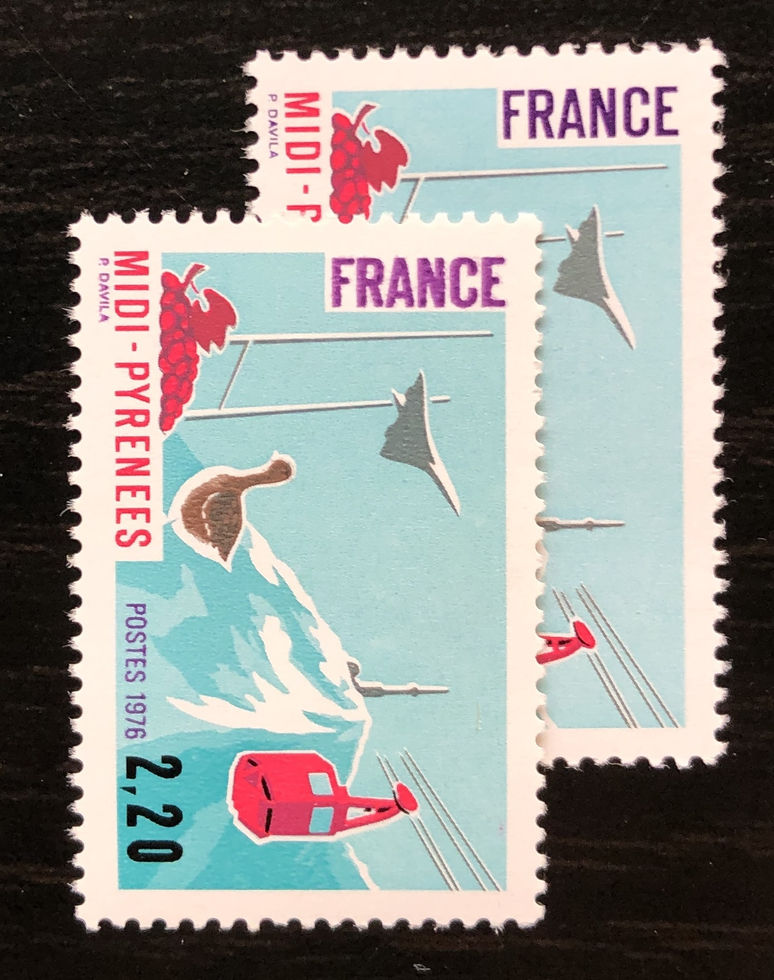 N° 1866 "FRANCE" en lilas-rose + violet-noir