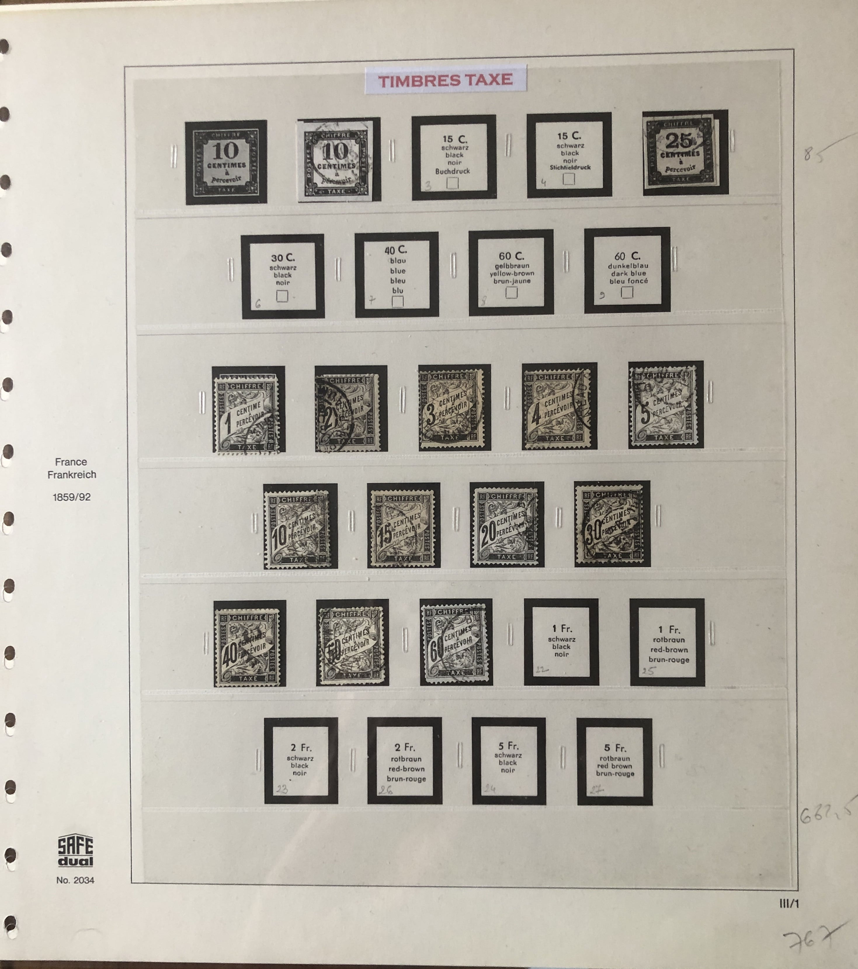 Collection TAXE 1859 à 1983