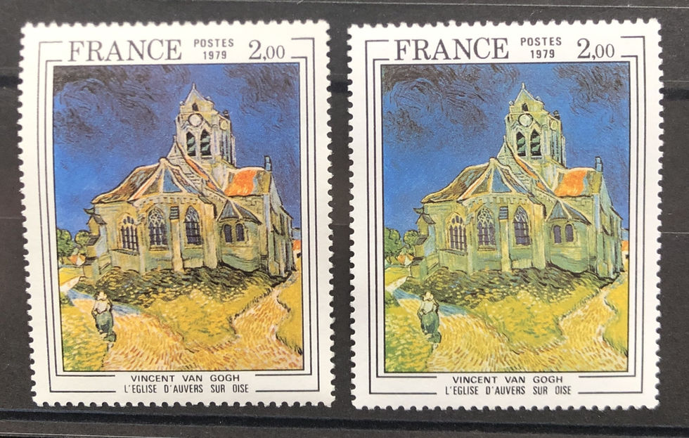 N° 2054b+c (orange au lieu de jaune + église verte)