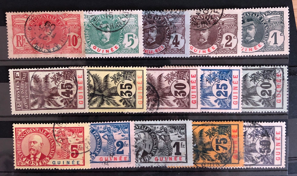 Guinée N° 33/47 oblitérés
