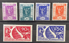 N° 322/327 Expo Internationale de Paris