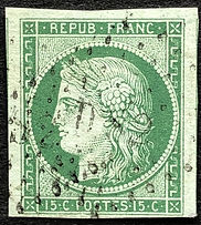 N° 2b (vert foncé) obl TB/B