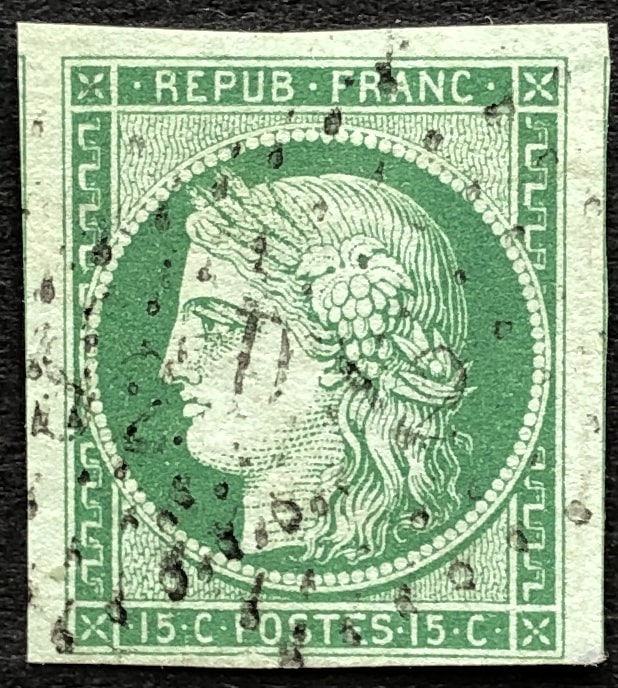 N° 2b (vert foncé) obl TB/B