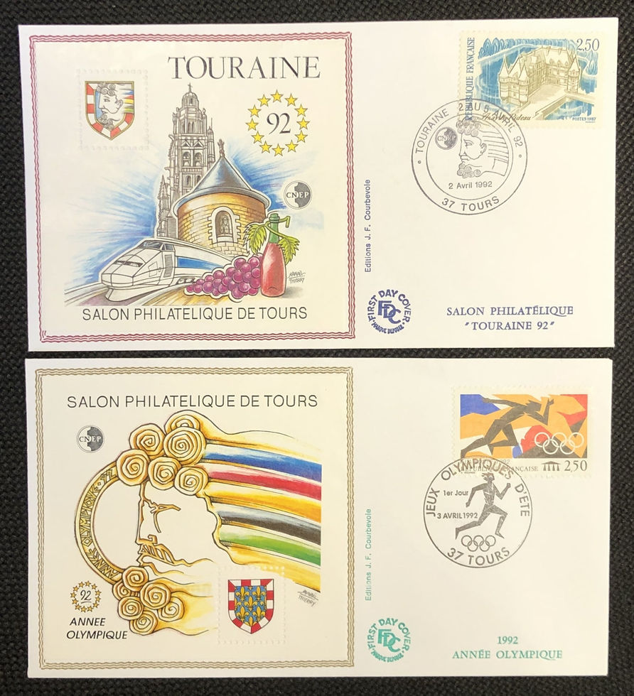 CNEP N° 14/15 TOURS les 2 s/enveloppes 1er jour
