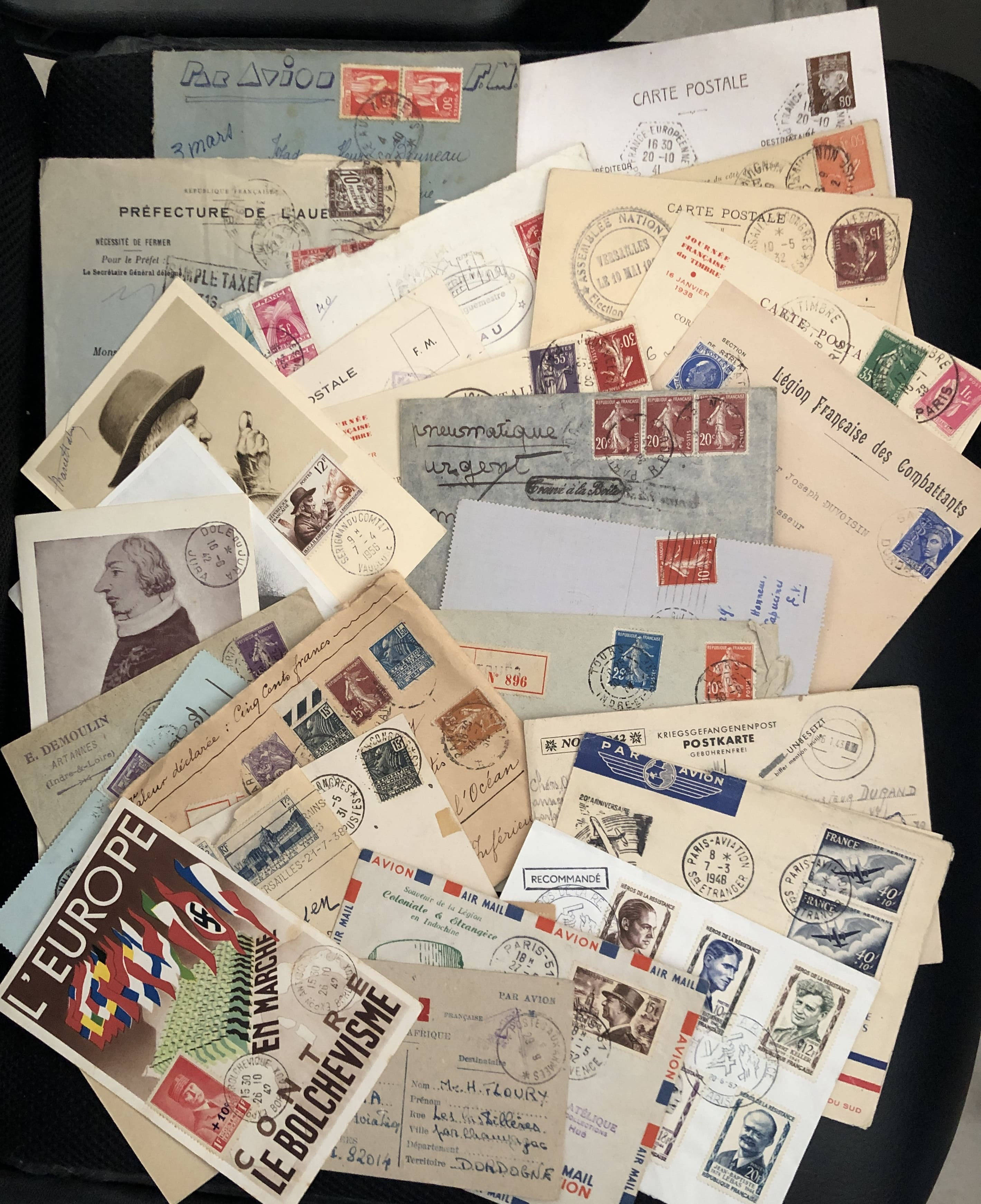 Vrac de lettres France 1930-1950's