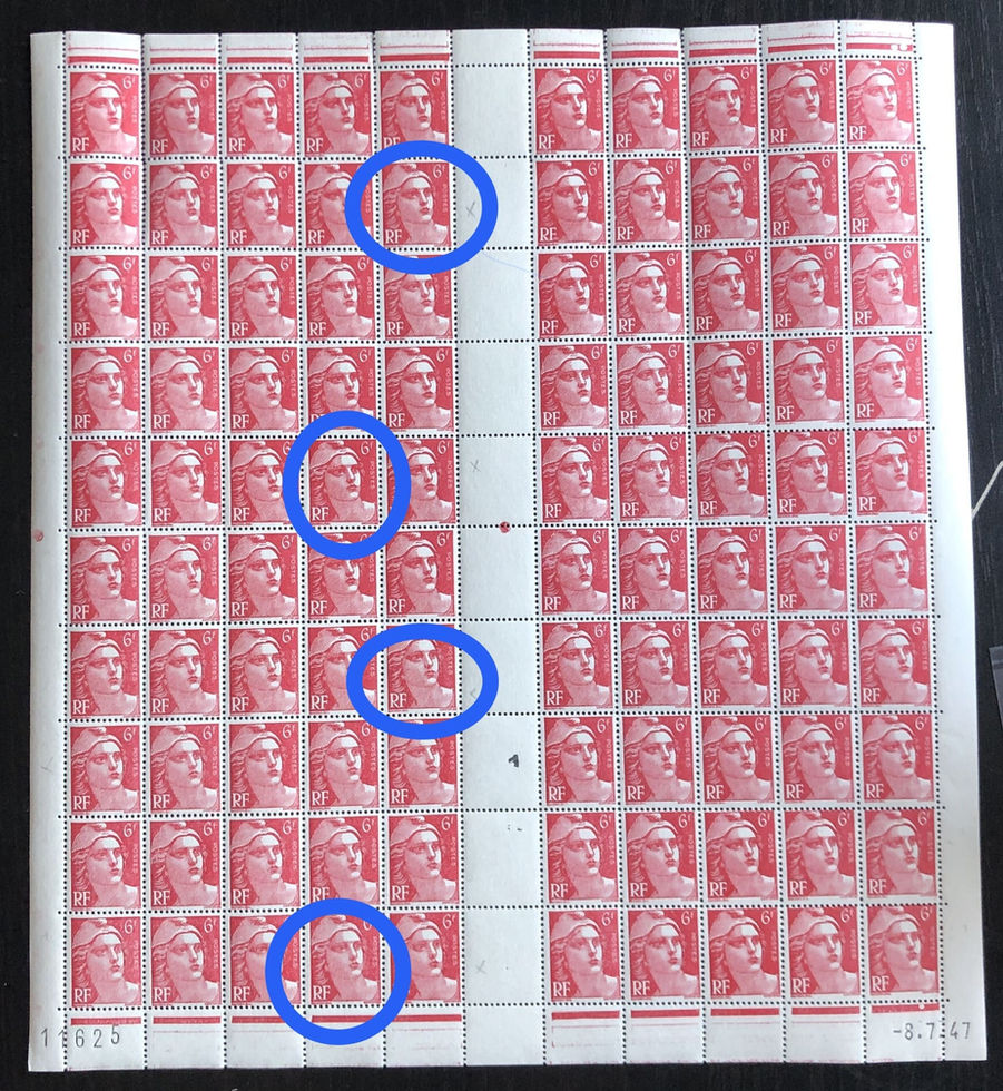 N° 721A 6f rose-carminé (feuille de 100)