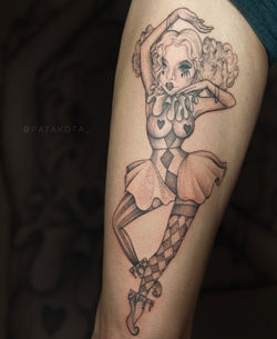 Harlequin girl tattoo