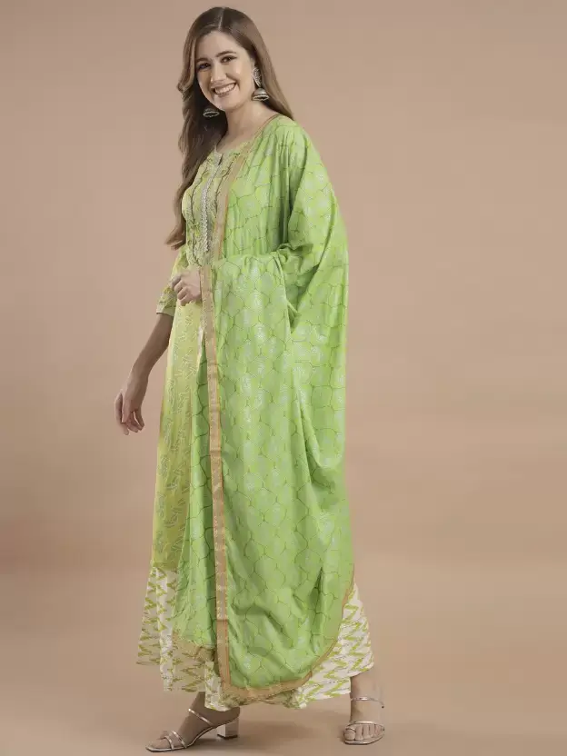 kurti plazo set with dupatta