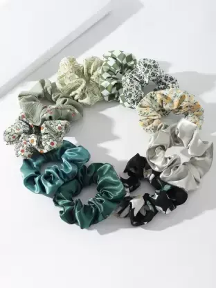 ASzodiac 24pcs Hair Scrunchies Floral Printed Hair Accessories  Front View