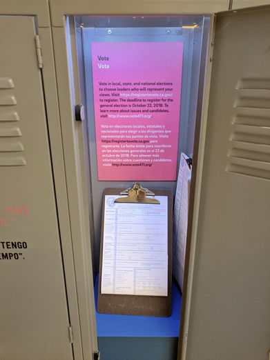 Visitor interactive within "Ya Basta! The East L.A. Walkouts and the Power of Protest" social justice exhibit design by ETCxDesign studio