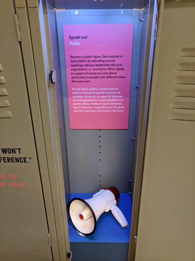 Visitor interactive within "Ya Basta! The East L.A. Walkouts and the Power of Protest" social justice exhibit design by ETCxDesign studio