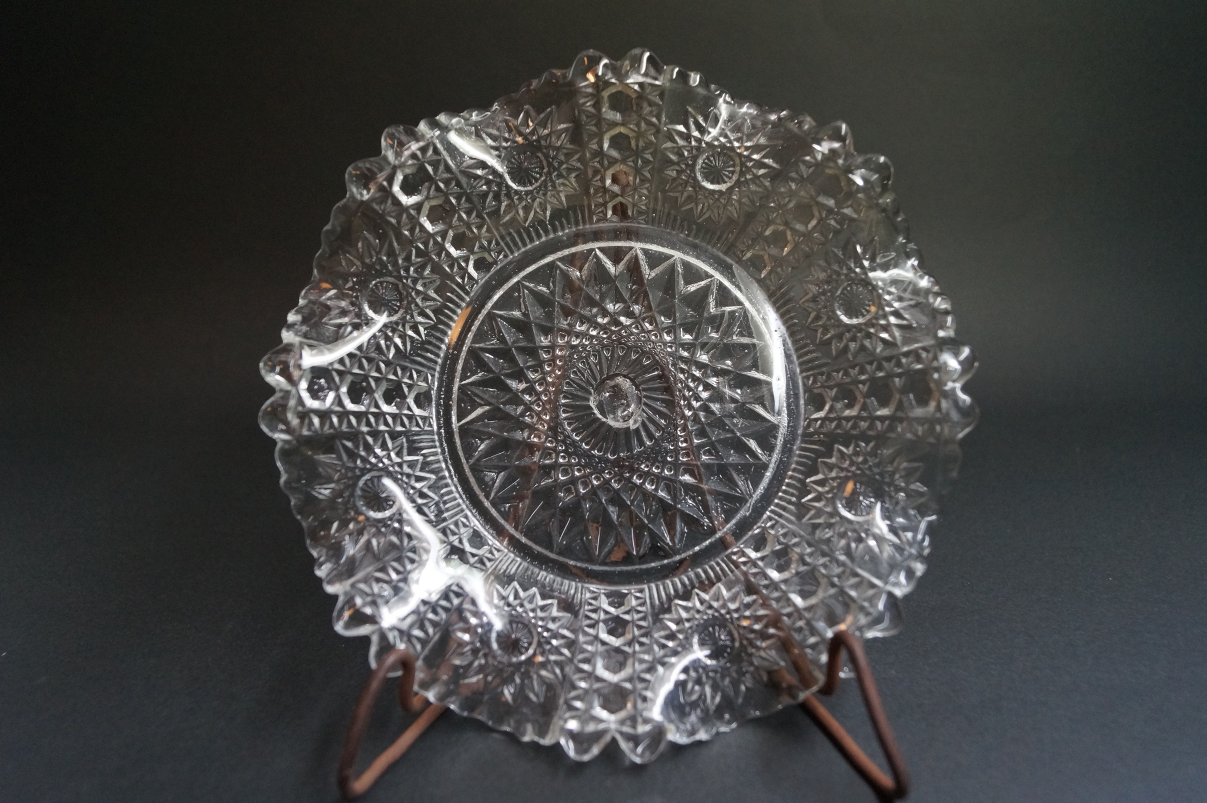 プレス 蜘蛛ノ巣文皿 [M-096]