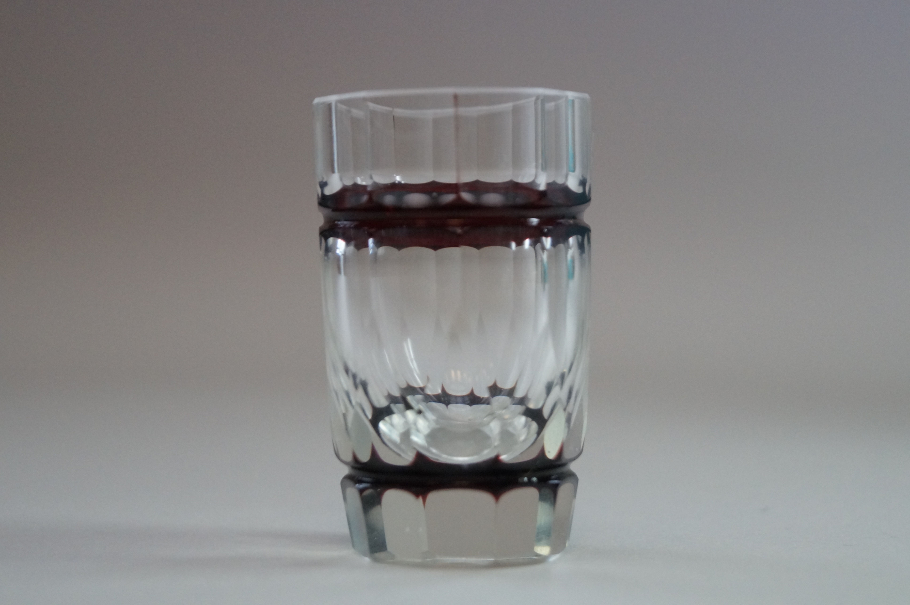 赤色切子ショットグラス [M-069]