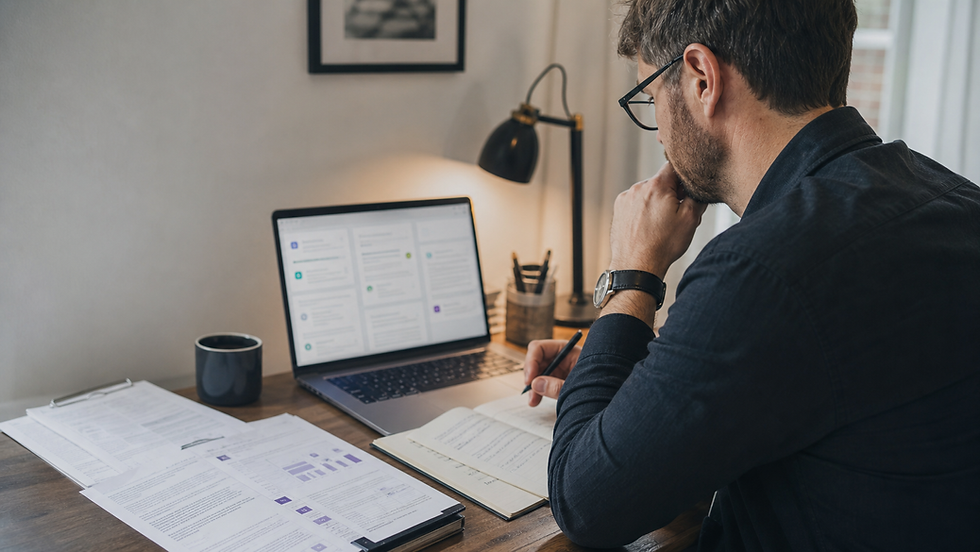 Digital marketer reviewing source citations for LLM visibility and content authority