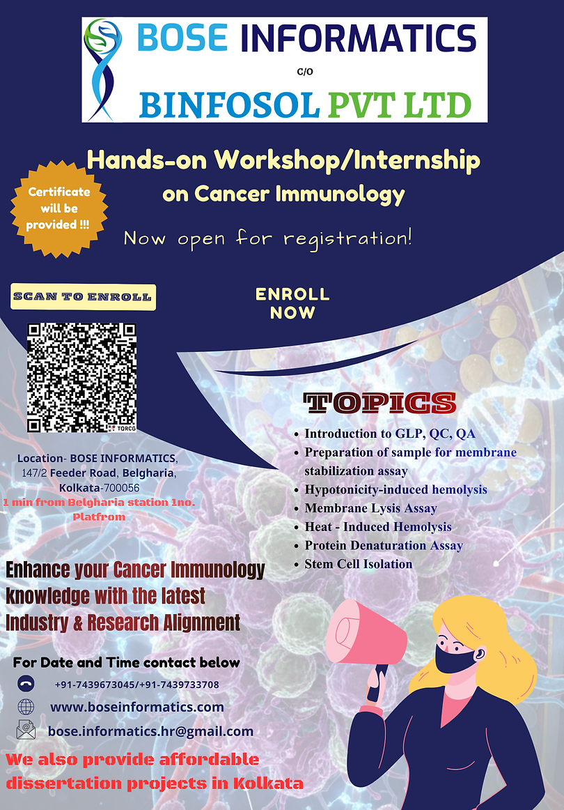 Click on the registration link and enter your details. Then mail your copy of Aadhar, Last Marksheet, & College/University/Job ID to informaticsbose@gmail.com. Mention the subject of mail as INTERNSHIP with the starting date, topic you chose and duration/version of the course you want to persue in the mail. Once we approve your request after reviewing your application, then complete your enrollment by clicking on the enrollment link and paying the fees (use Gpay or UPI).

We will return mail you with the registration and enrollment details along with the invoice ASAP.