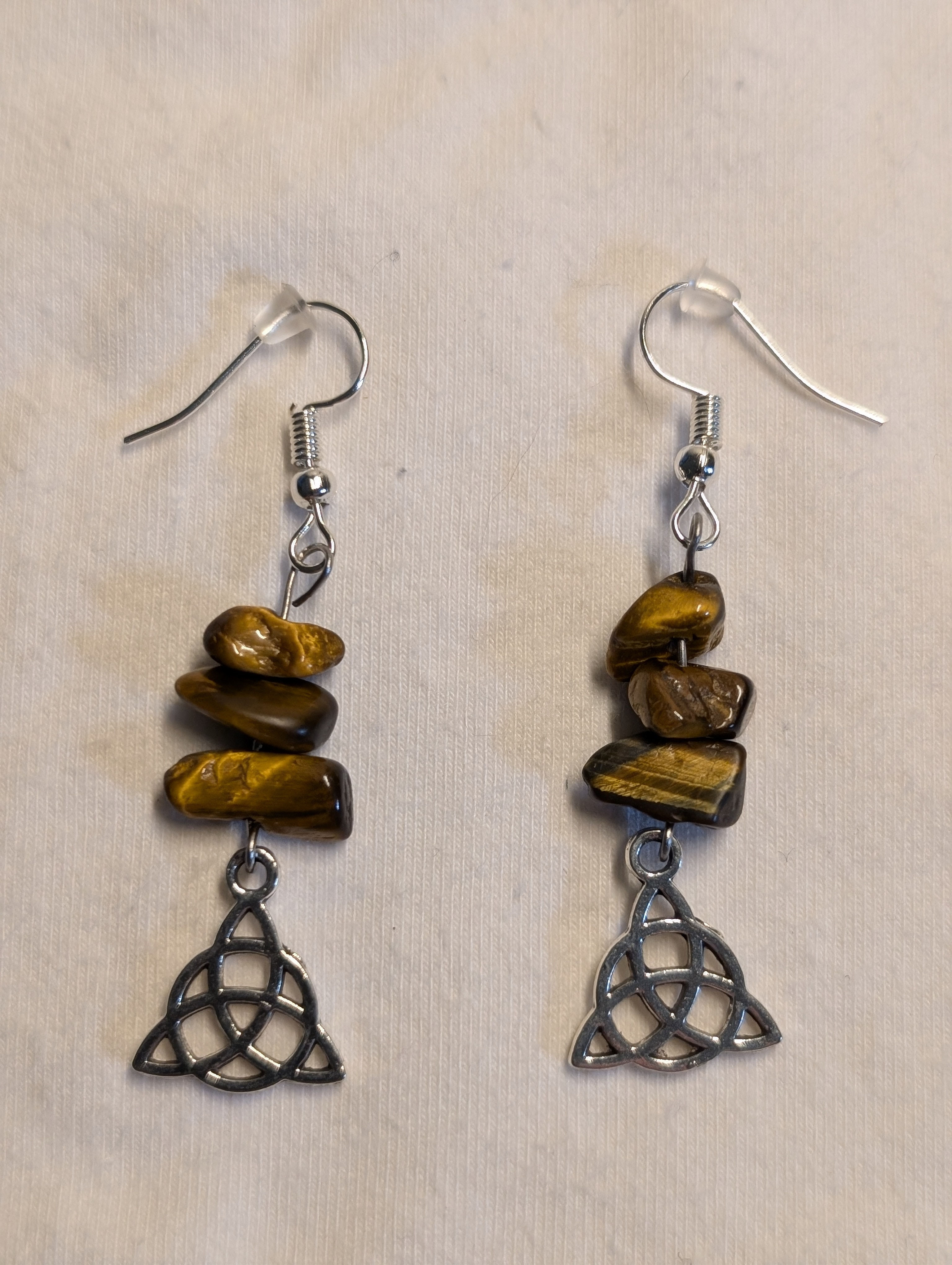 Gemstone & Triquetra Earrings