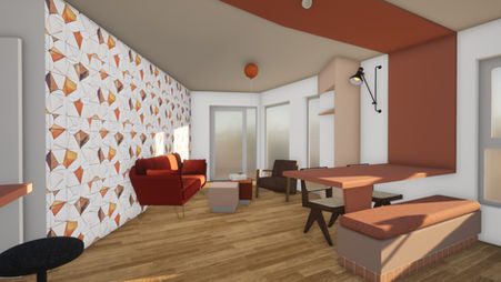 Rénovation appartement Tourcoing restructuration agencements sur mesure cuisine ouverte avec bar par Andrée Bracq studio architecte d'intérieur Lille