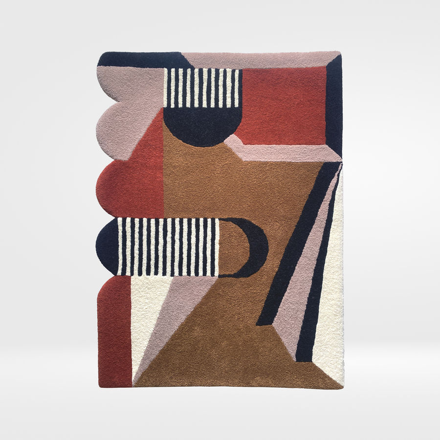 Tapis design Vertigo fait main en France par Andrée Bracq Studio en laine tufté pièces uniques et sur mesure  