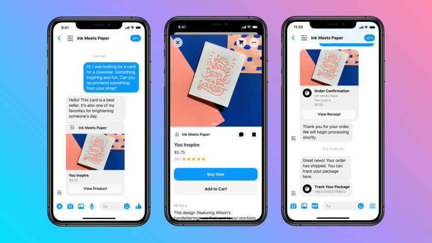 facebook shops sur messenger