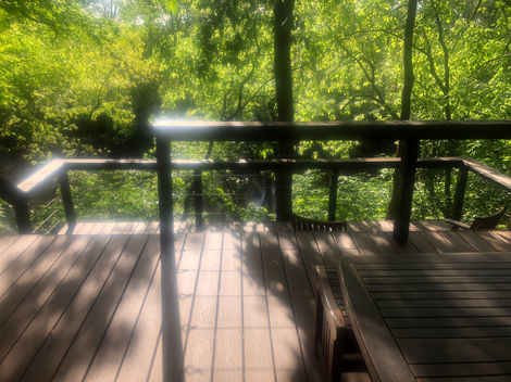 New wood deck built by The Plantation Room Company.