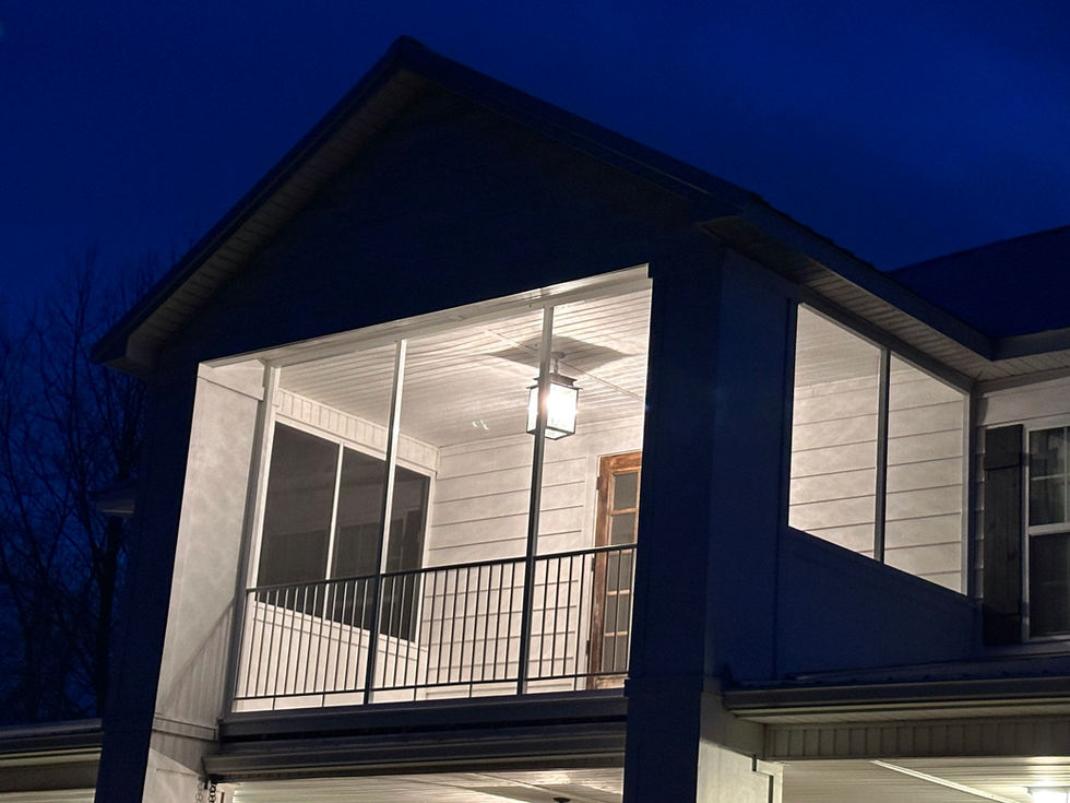 screen room on 2nd story balcony.