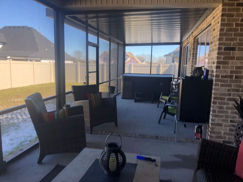 Screen room.