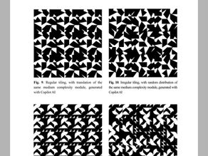 Medium-complexity regular and irregular tessellations created by students in an international art education experiment on visual ambiguity and imagination.
