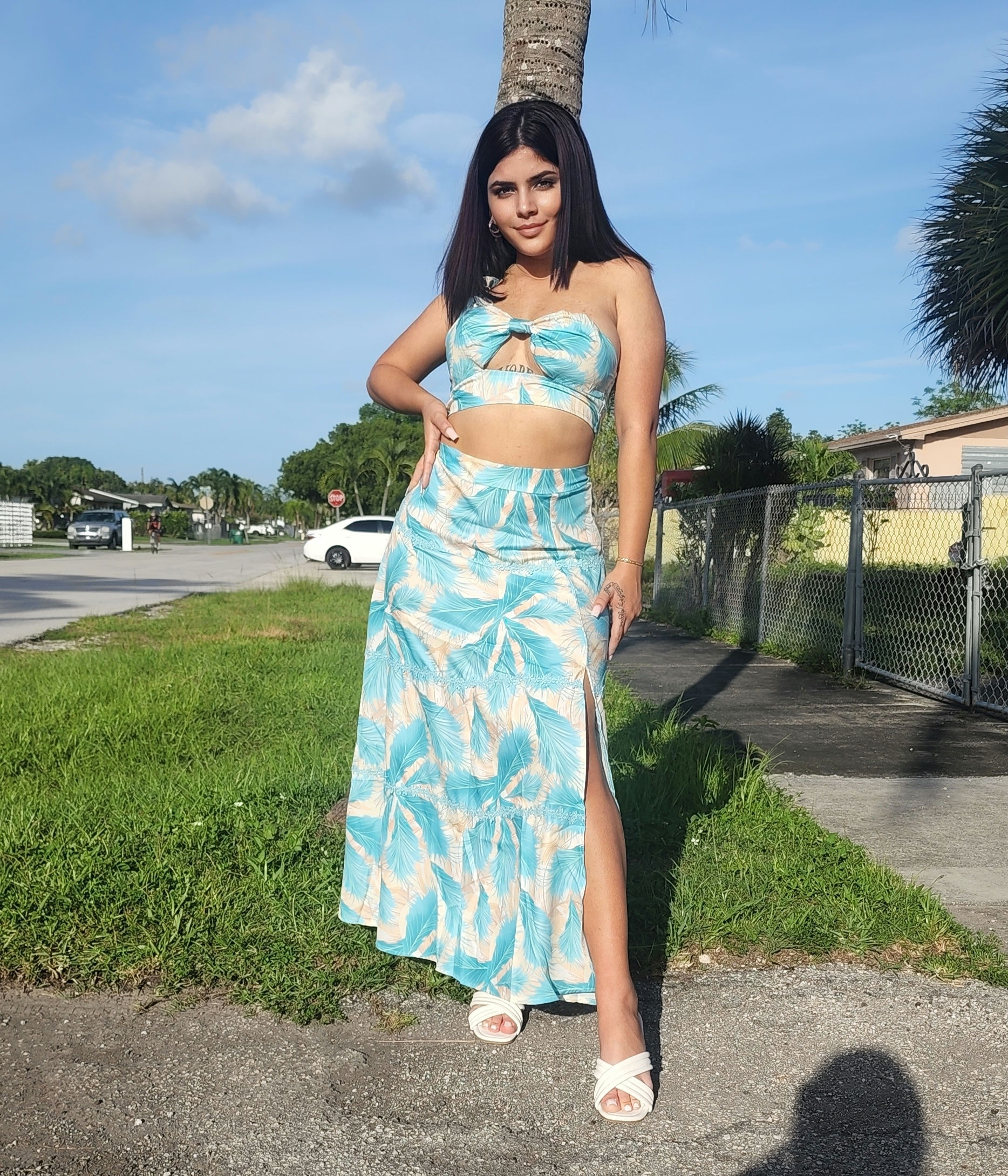 "Azure" beach skirt set 