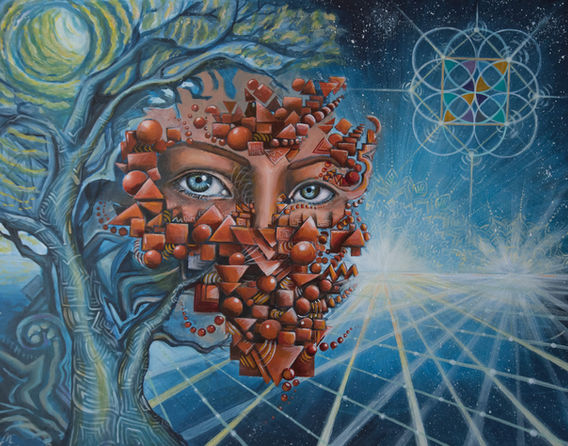 Visionary Art Gemälde von Makascha "End of Orbit"