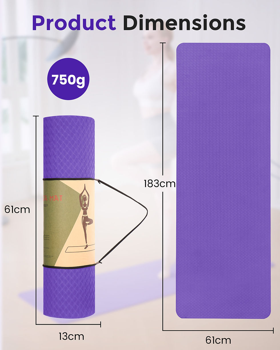 Thumbnail: TPE Non-Slip Yoga Mat – 6mm