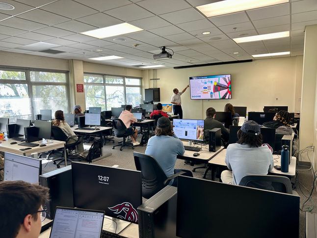 Joseph Wilson speaking to WebGIS students about Career preparation.