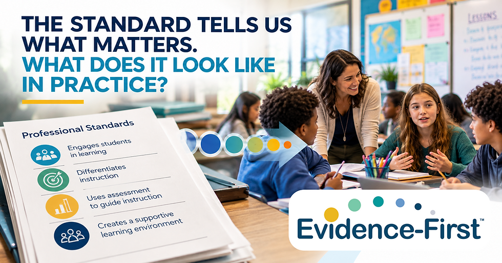 From Professional Standards to Observable Practice: The Missing Step in Evaluation