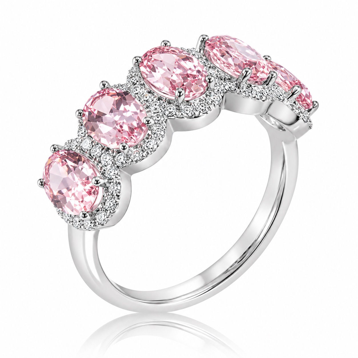 Oval Lab-Grown Morganite Eternity Band (2.30 ctw) | Morganite Ring