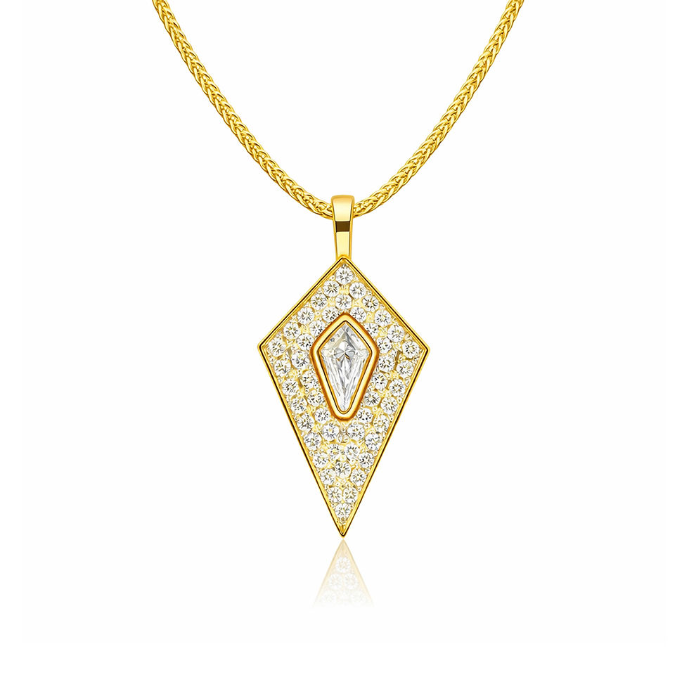 縮圖：寵物紀念頸鏈菱形鑽石毛髮骨灰項鍊