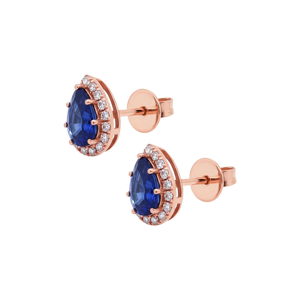 縮圖：培育藍寶石耳環 (共1.3卡)