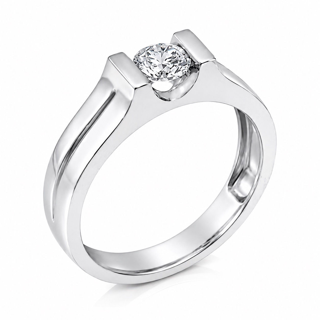 Tension-Set Round-Cut Lab-Grown Diamond Ring | Men's Diamond Ring
