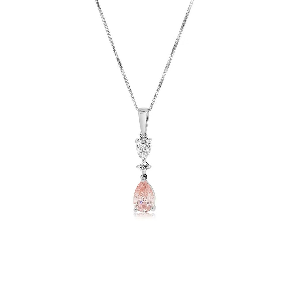 Fancy Pink Pear Cut Lab-Grown Diamond Necklace (1.3ctw)