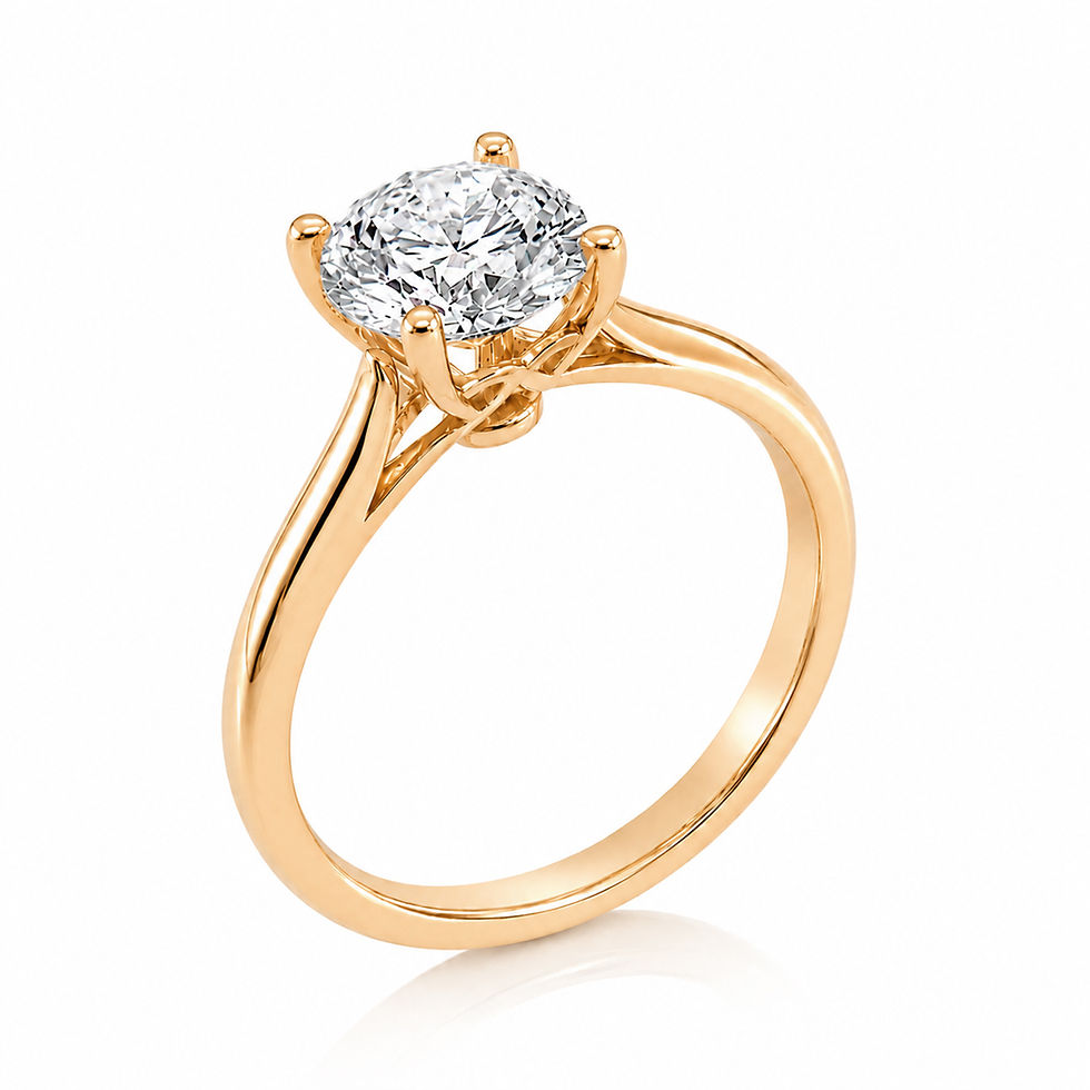 Thumbnail: 18K Rose Gold Round-Cut Lab-Grown Diamond Ring | Simple Luxury