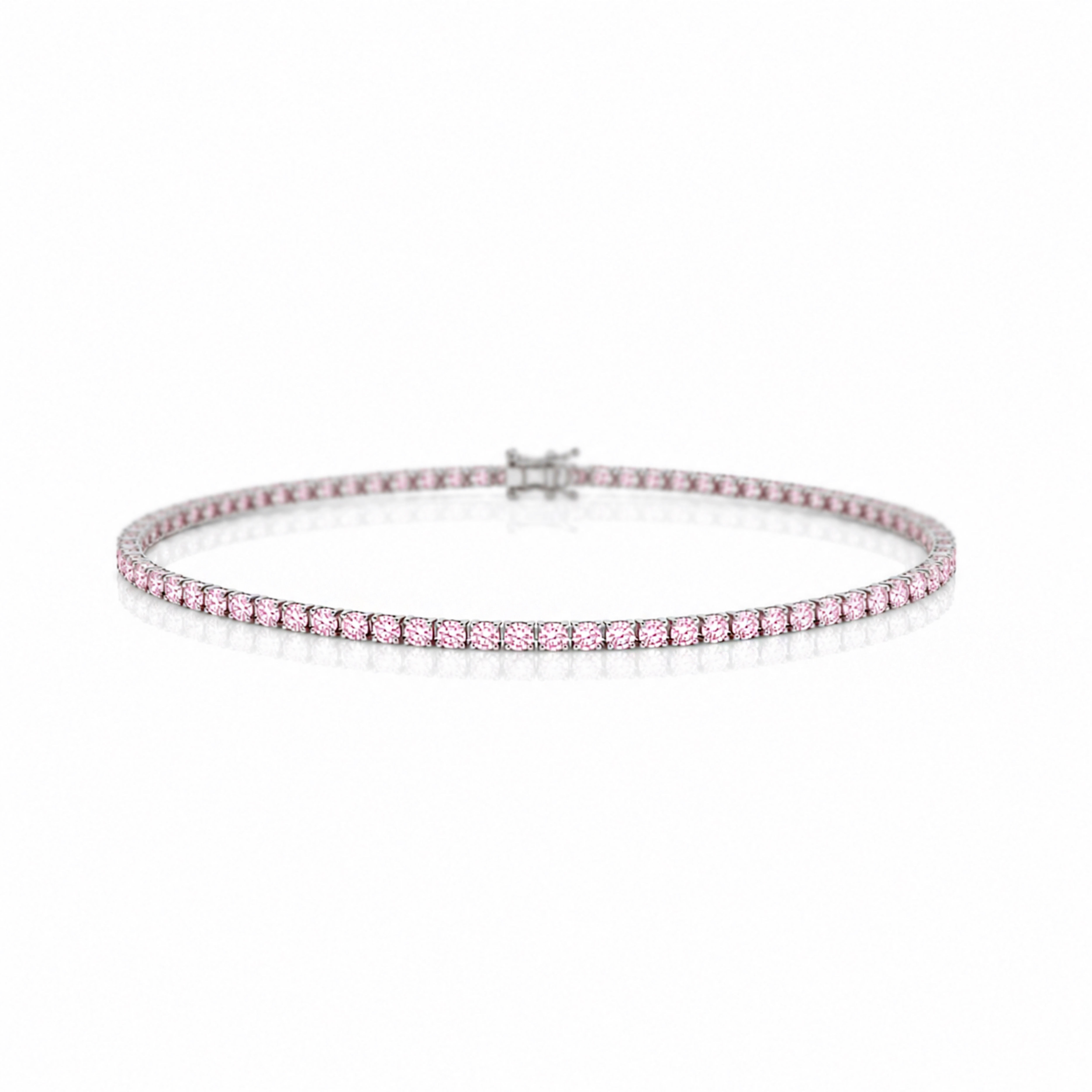Fancy Pink Lab-Grown Diamond Tennis Bracelet | Pink Diamond Bracelet