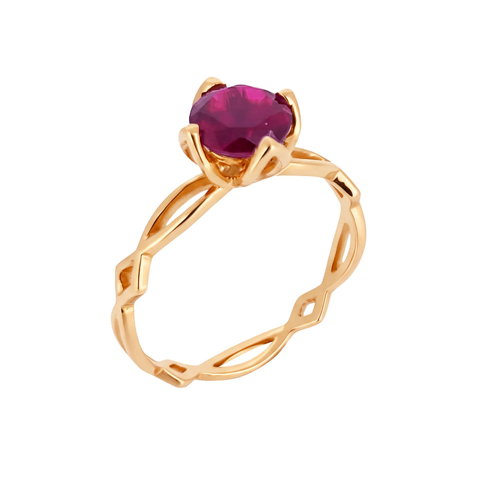 Lab-grown ruby 18K ring 0.9ct